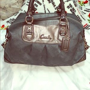 Coach Signature Ashley Charcoal Satchel Large